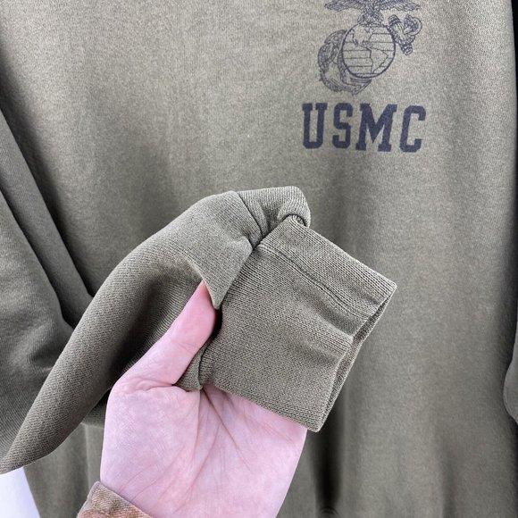 Vintage MJ Soffe Men's USMC US Marines 90s  Sweatshirt Pullover Green M USA Made - Picture 3 of 7